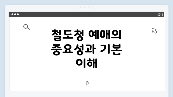 철도청 예매의 중요성과 기본 이해