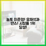 놀토 이준영, 유재석 힘입어 댄스? 시청률 1위 찍었다!
