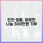영웅시대 인천, 따뜻한 나눔 500만원 기부