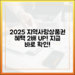 2025년 지역사랑상품권, 누구나 혜택 2배 받는 법