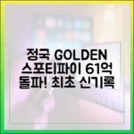 방탄소년단 정국 'GOLDEN', 스포티파이 61억 돌파! 최초 신기록