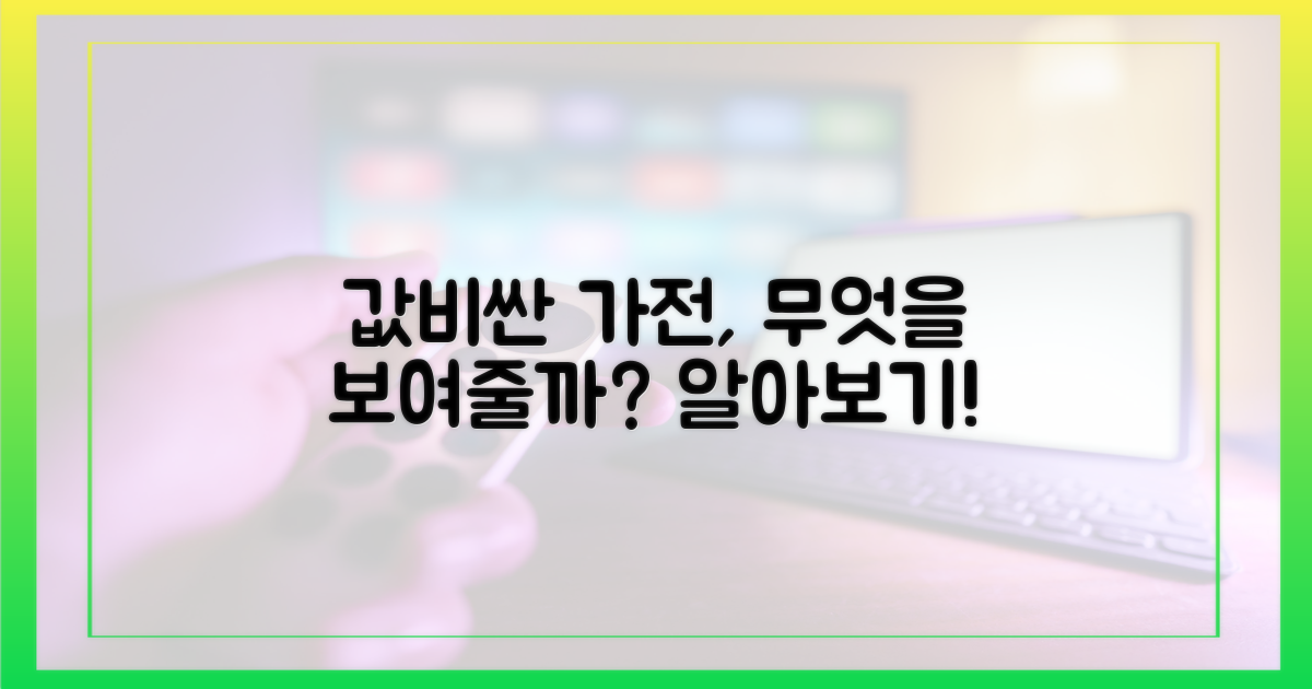 값비싼 가전, 무엇을 보여주나요?