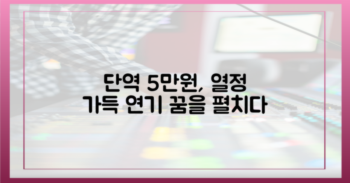 단역 일당 5만원, 그래도 연기 열정