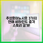 추성훈♥야노시호, 연애 3가지 비하인드