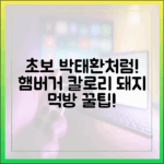 초보도 박태환처럼! 햄버거 칼로리 돼지 먹방