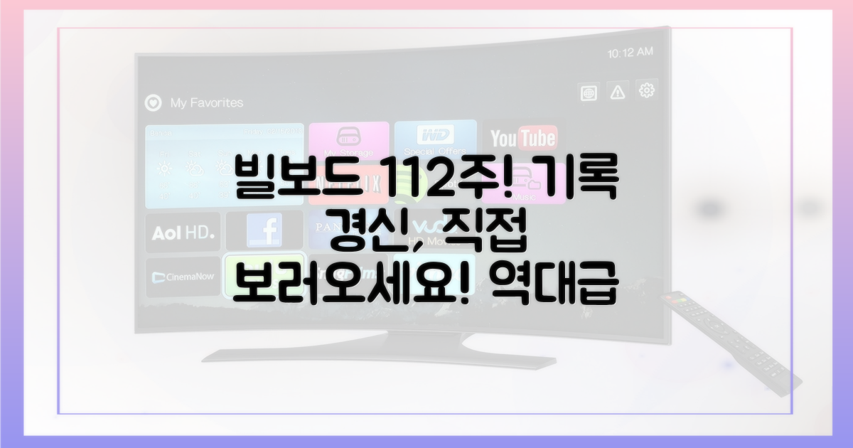 빌보드 112주 기록, 직접 확인하세요!