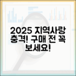 2025년 지역사랑상품권, 충격! 구매 전 필독!