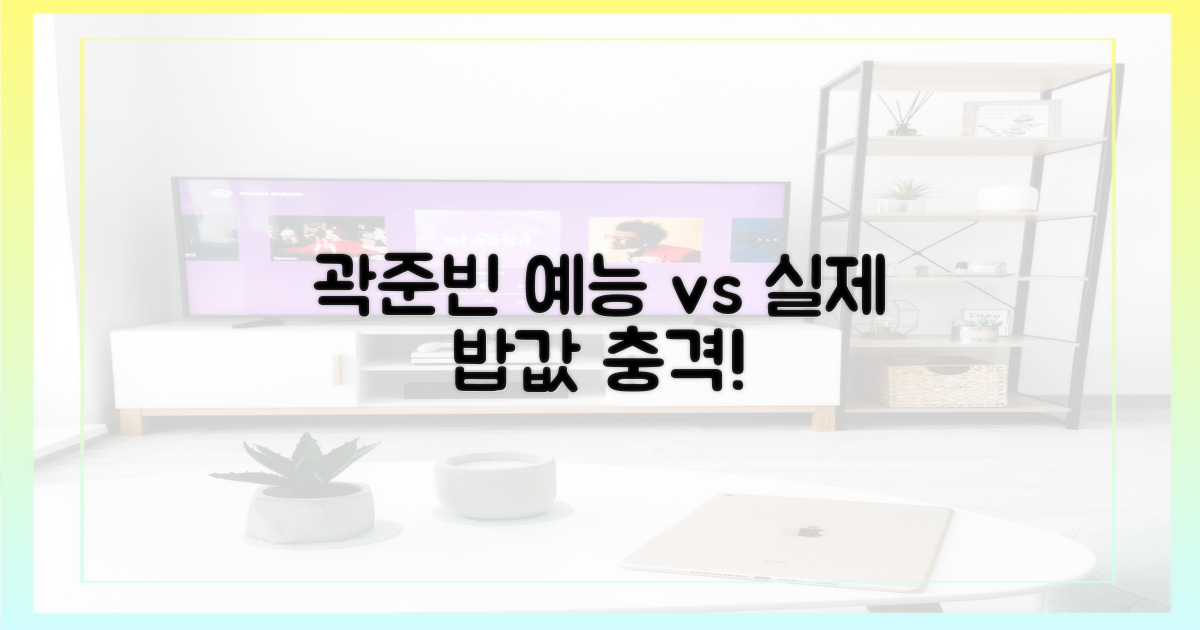 곽준빈, 예능 밥값 vs 실제 밥값