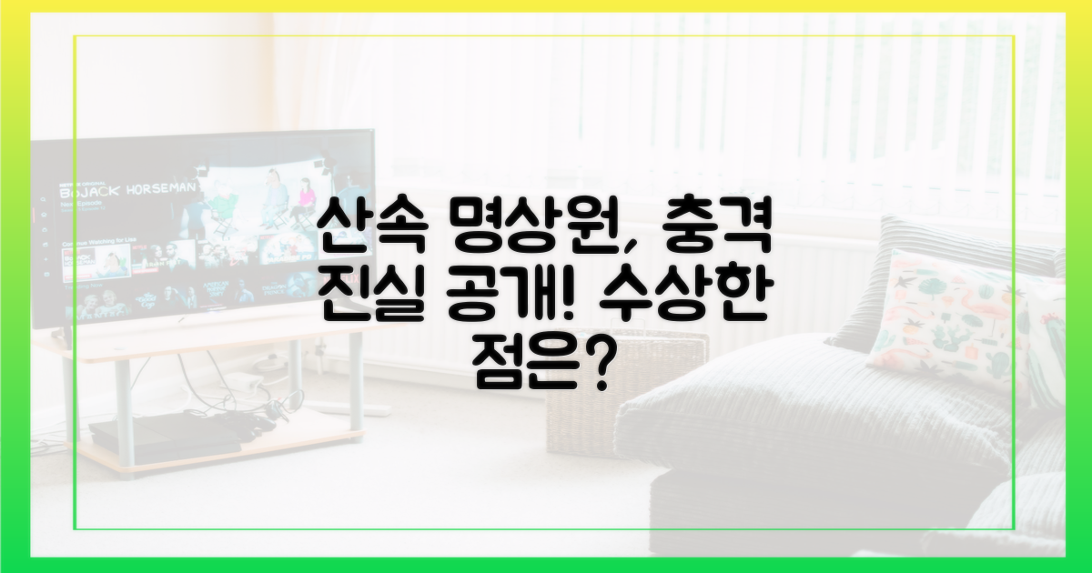 산속 명상원, 수상한 점 파헤쳐봐요