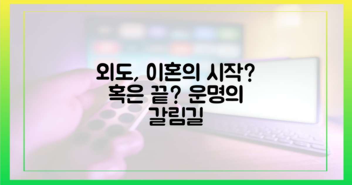 외도, 이혼의 시작 혹은 끝?