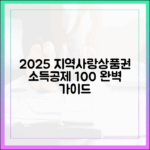 2025 지역사랑상품권 소득공제 완벽 가이드