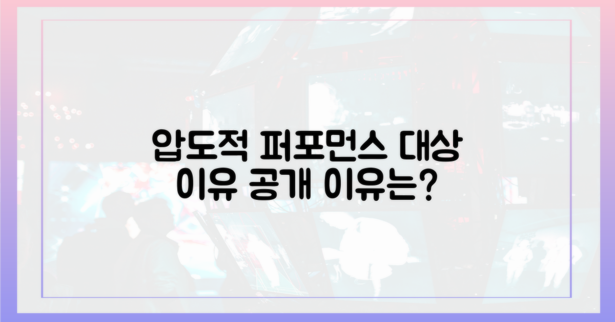 압도적 퍼포먼스, 대상 이유