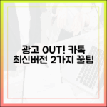 내 카톡 지키는 2가지 광고 없는 구버전 설치