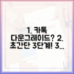 안드로이드 카카오톡 다운그레이드, 클릭 몇 번이면 될까?