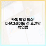카톡 다운그레이드 전! 누구나 쉽게 백업하기