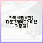 카톡 다운그레이드, 대화 백업/복원 어렵지 않을까요?