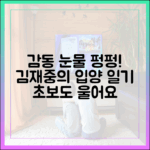 김재중 입양 간병 일기, 초보도 펑펑 우는 슬픔