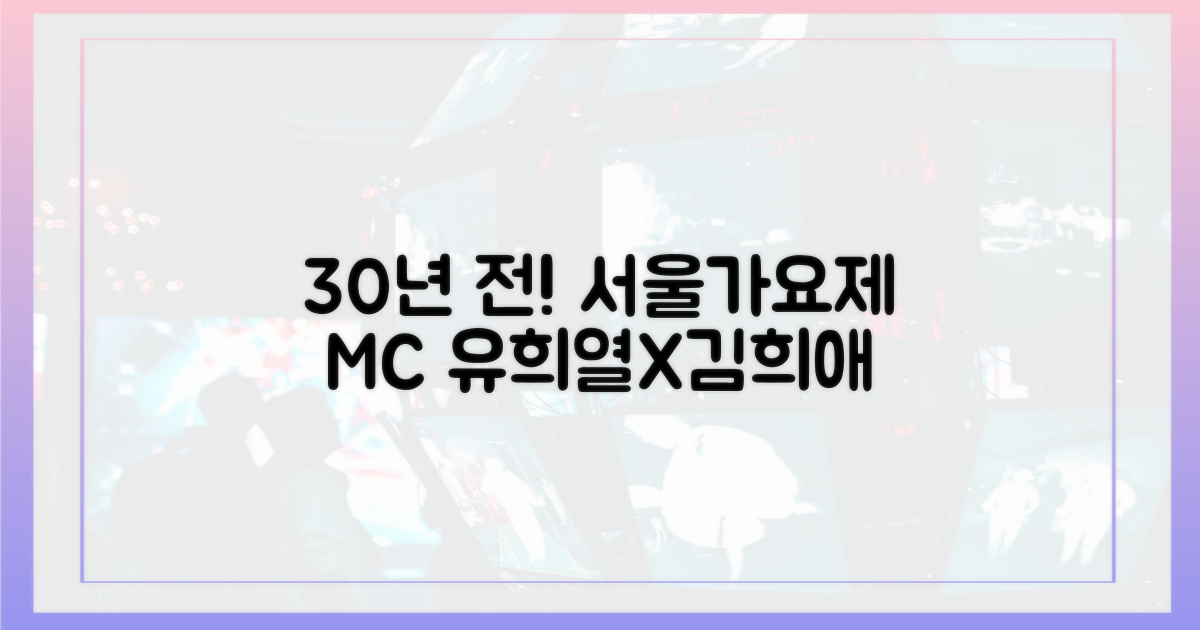 30년 전 서울가요제, 유희열·김희애 MC!