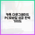 카카오톡 다운그레이드 완벽 가이드: PC/모바일 성공 노하우