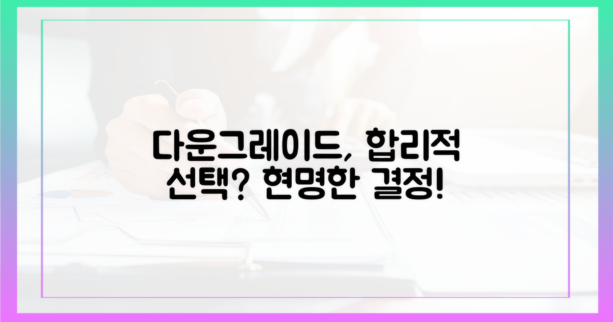 다운그레이드, 합리적 선택?
