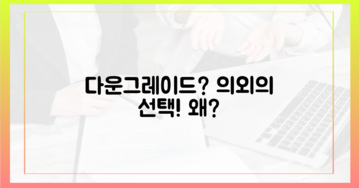 다운그레이드, 왜 선택할까?