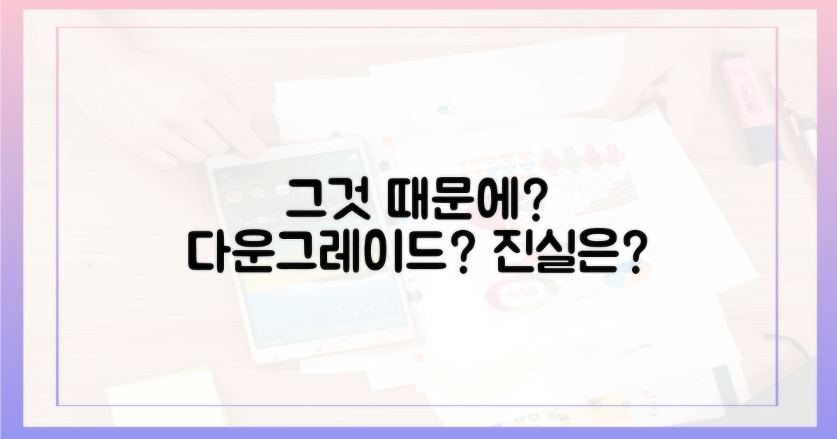 정말 '그것' 때문에 다운그레이드할까?
