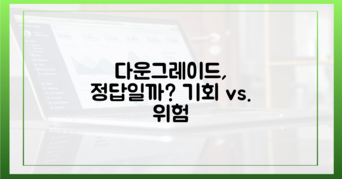 다운그레이드, 정답일까?