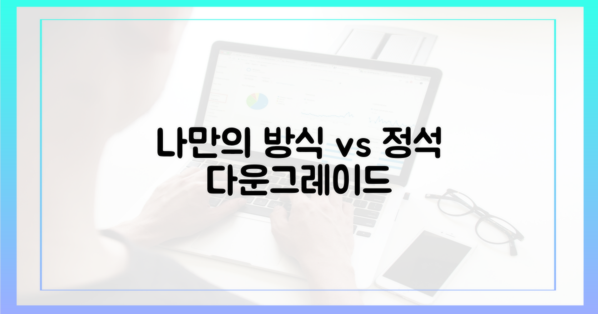 나만의 방식 vs 정석 다운그레이드