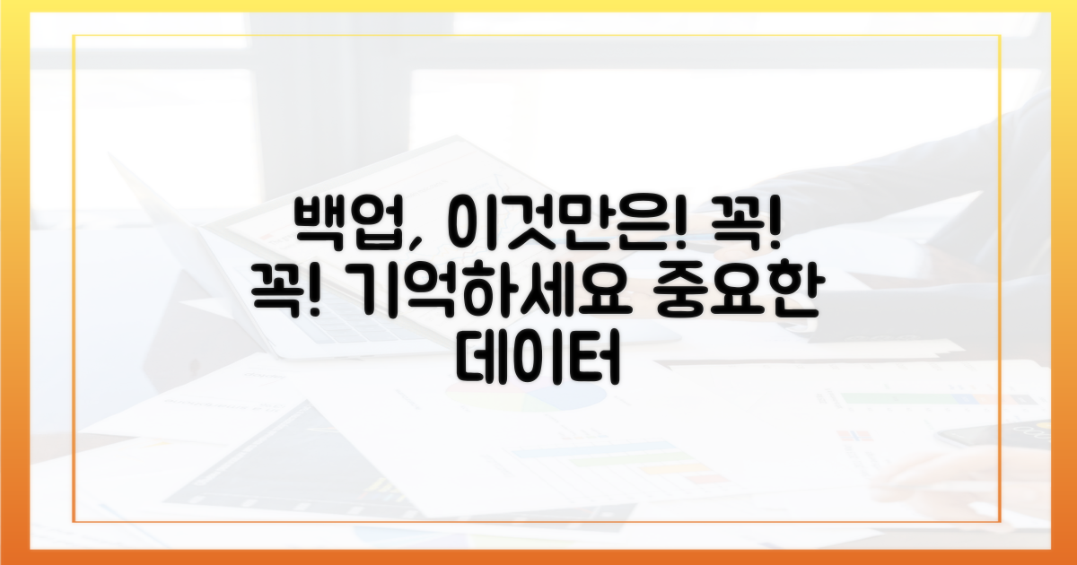 백업, 이것만은 꼭 기억하세요