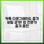 앱 전문가가 밝힌 충격적인 카카오톡 다운그레이드 비밀