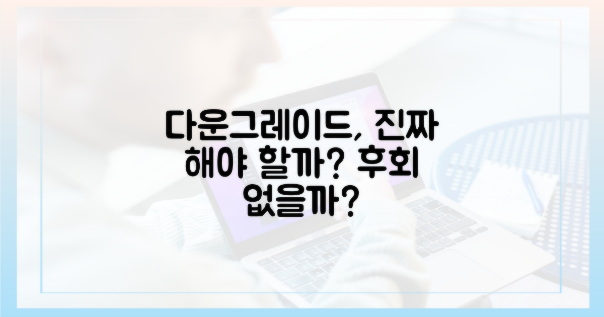 다운그레이드, 정말 필요할까?