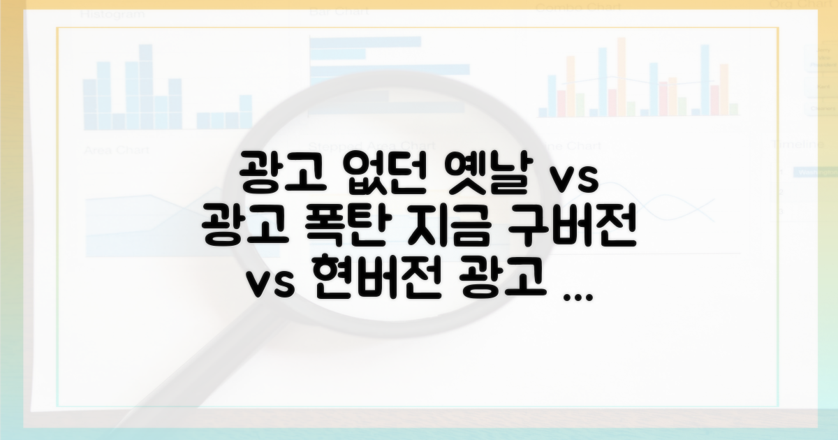 광고 없는 옛 버전, 현 버전 비교