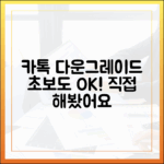 카카오톡 다운그레이드 완벽 가이드: 직접 해본 후기