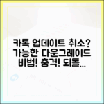 카톡 업데이트 취소, 정말 불가능? 충격적인 다운그레이드 비법!