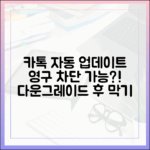 카카오톡 자동 업데이트, 다운그레이드 후 영구 막는 법?