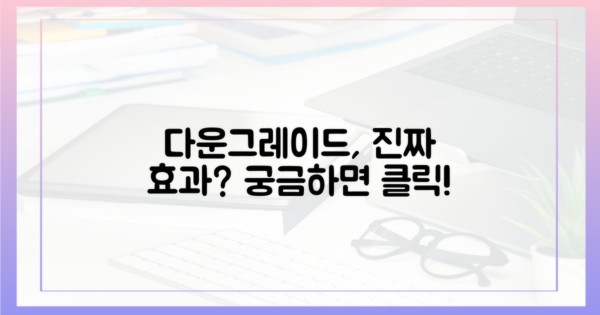 다운그레이드, 진짜 효과 있을까요?