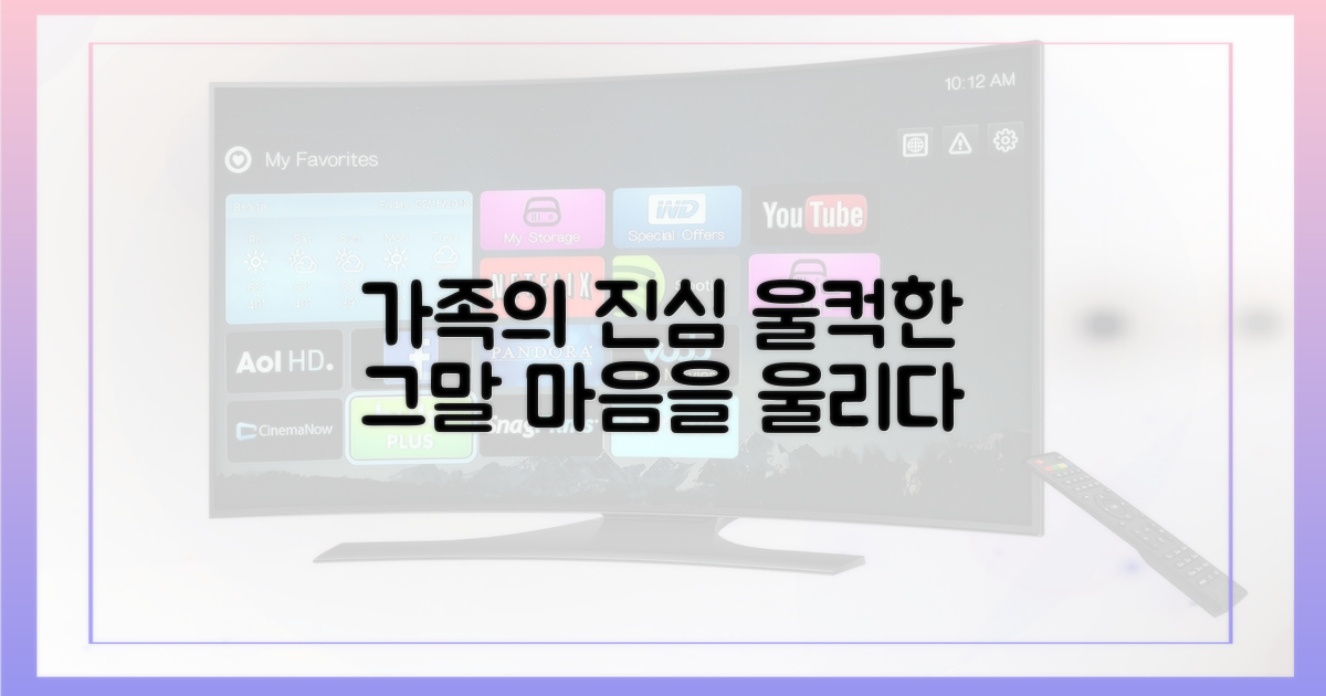 가족의 진심, 울린 한마디