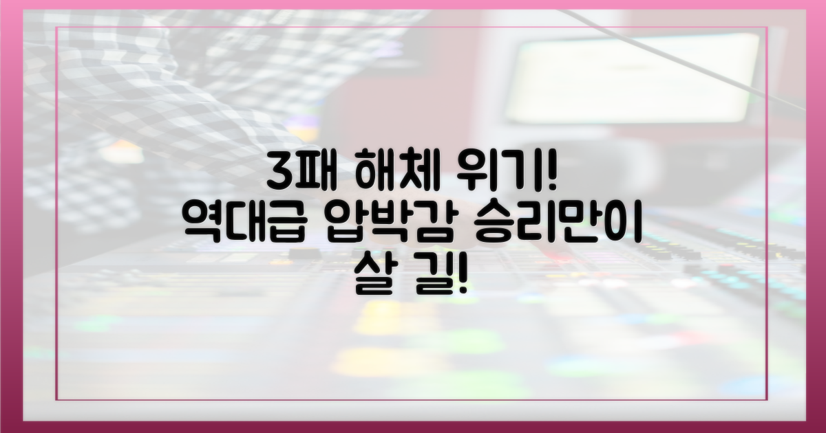 3패 시 해체, 역대급 압박