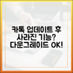 카톡 업데이트 후 사라진 기능, 다운그레이드 마스터하기