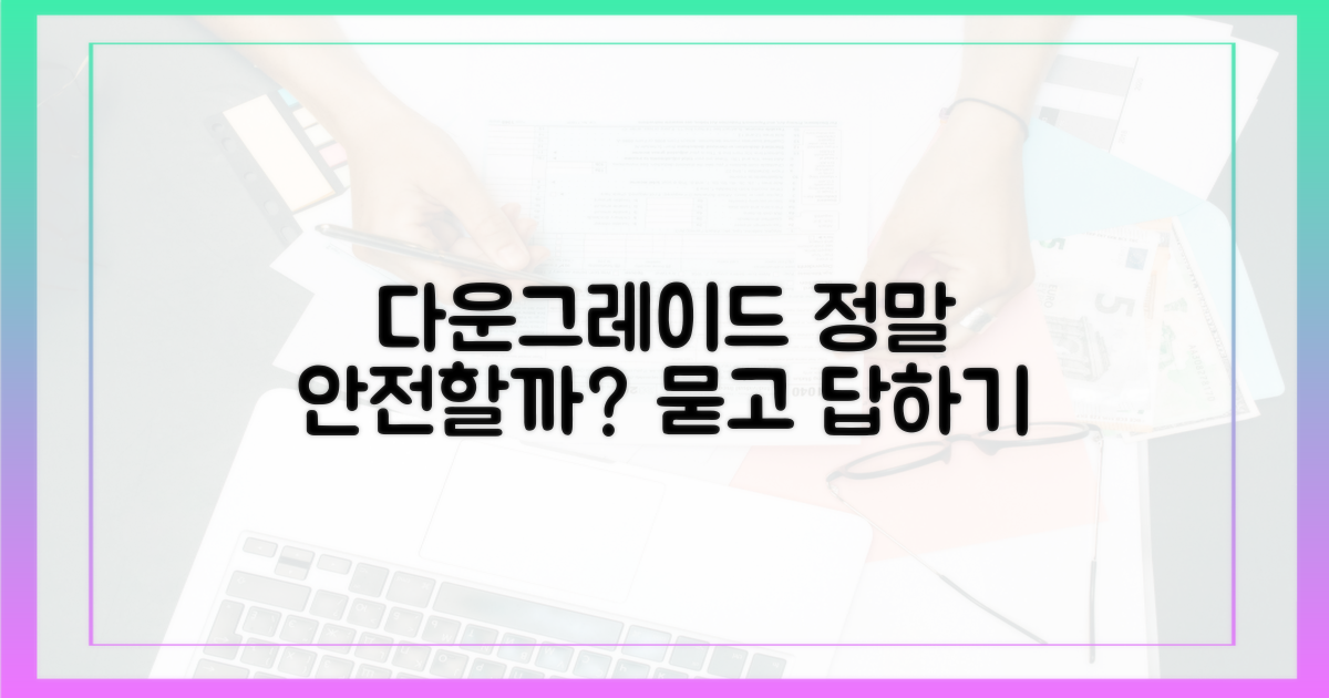 다운그레이드, 정말 안전할까?