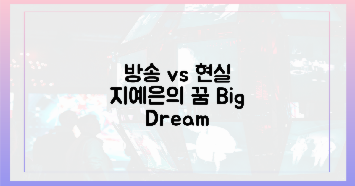방송 vs 현실, 지예은의 꿈