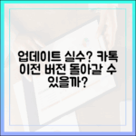 실수로 업데이트한 카톡, 이전 버전 가능할까?
