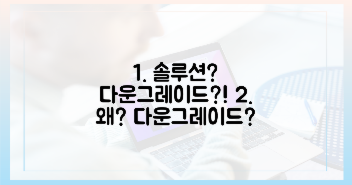 솔루션 찾기, 왜 다운그레이드?