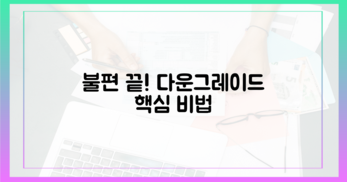 불편함 해소, 다운그레이드 핵심