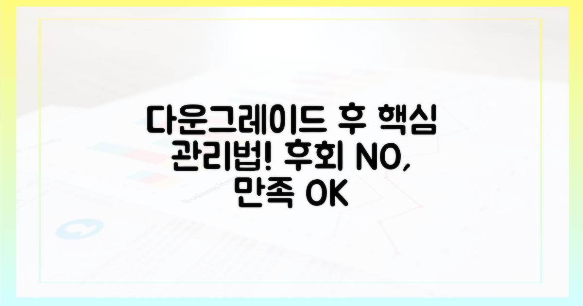 다운그레이드 후 관리법