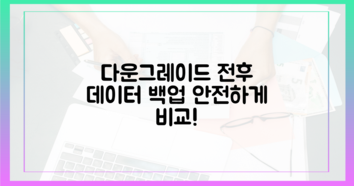 다운그레이드 전후 백업 비교