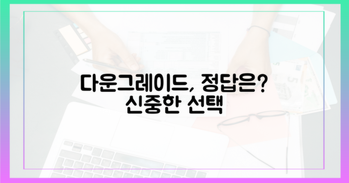 다운그레이드, 정말 답일까?