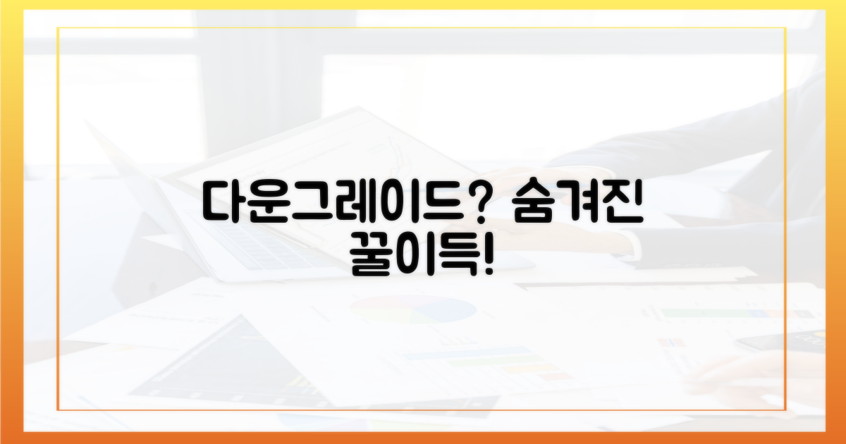 다운그레이드의 숨겨진 이점