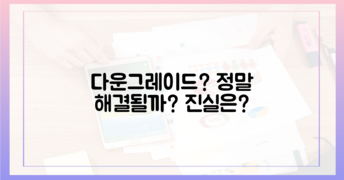 다운그레이드, 정말 해결될까?