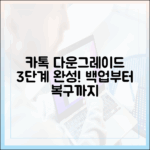카카오톡 다운그레이드 3단계: 백업부터 안전 설치까지